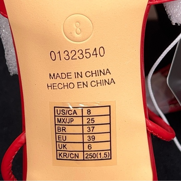 New Size 8 Forever 21 Red Open Toe Kitten Heels Bow On Toe Strappy Design - Picture 3 of 13